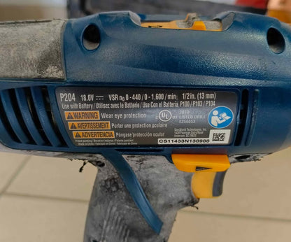 Taladro inalámbrico Ryobi con bateria, usado