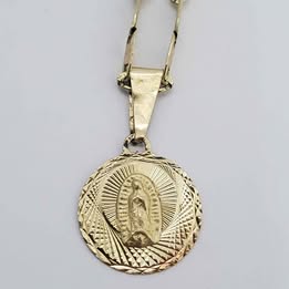 Cadena de Oro 10K con Dije Religioso – Usada