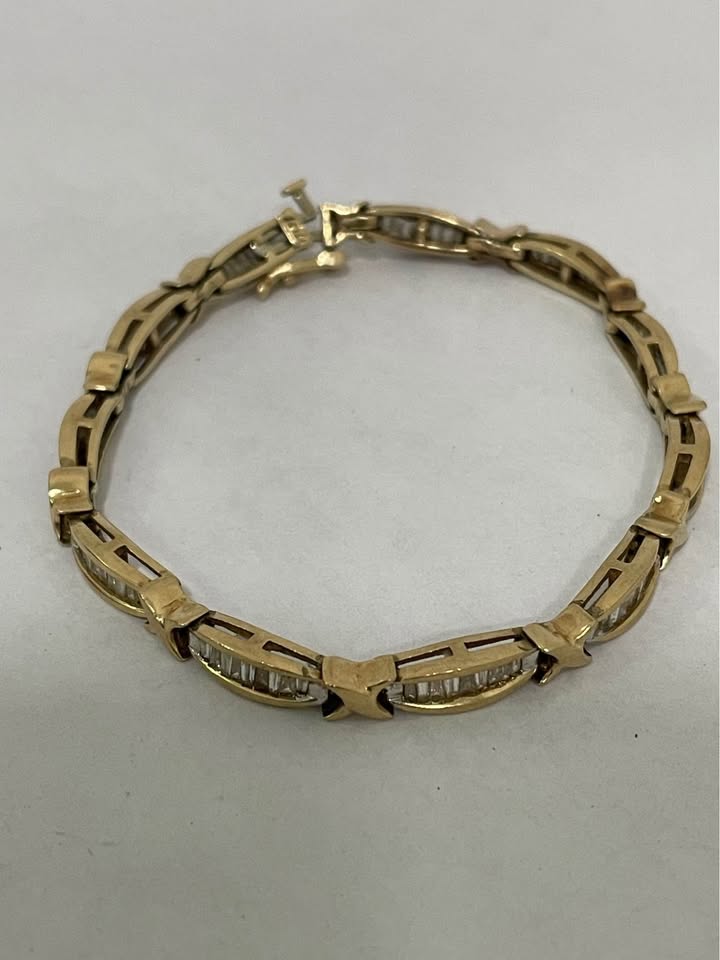 Pulseras oro con piedra 10k/10.8gr