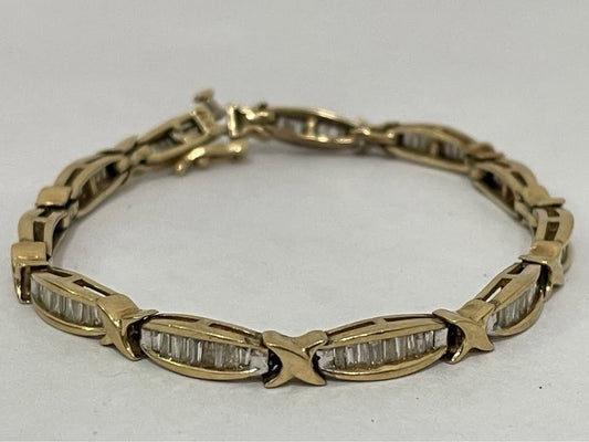 Pulseras oro con piedra 10k/10.8gr