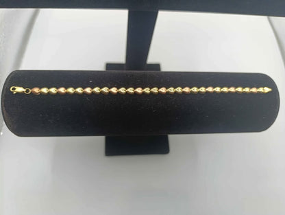 Pulcera corazones de oro 10k 3.8 gr 9cm. Abrochada