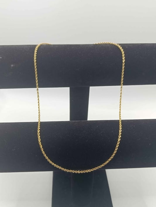 Cadena tejido torzal de oro 8k 1.7gr 23 cm abrochada
