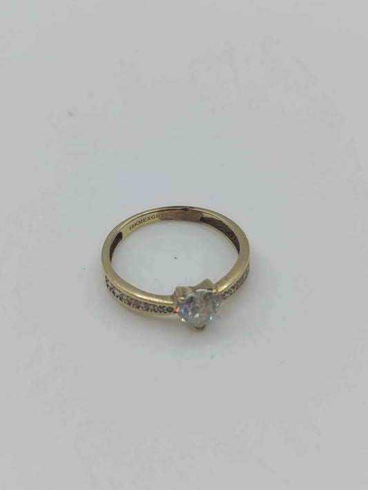 Anillo de oro piedra corazón 10k 1.7 gr #7
