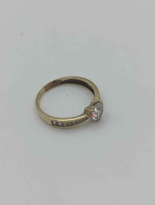 Anillo de oro piedra corazón 10k 1.7 gr #7