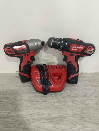 Kit de taladros Milwaukee M12 2 baterías y 1 cargador