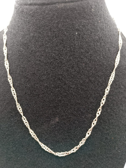 Collar eslabon torcido PLATA 925 peso 4.6gr 45cm, usado