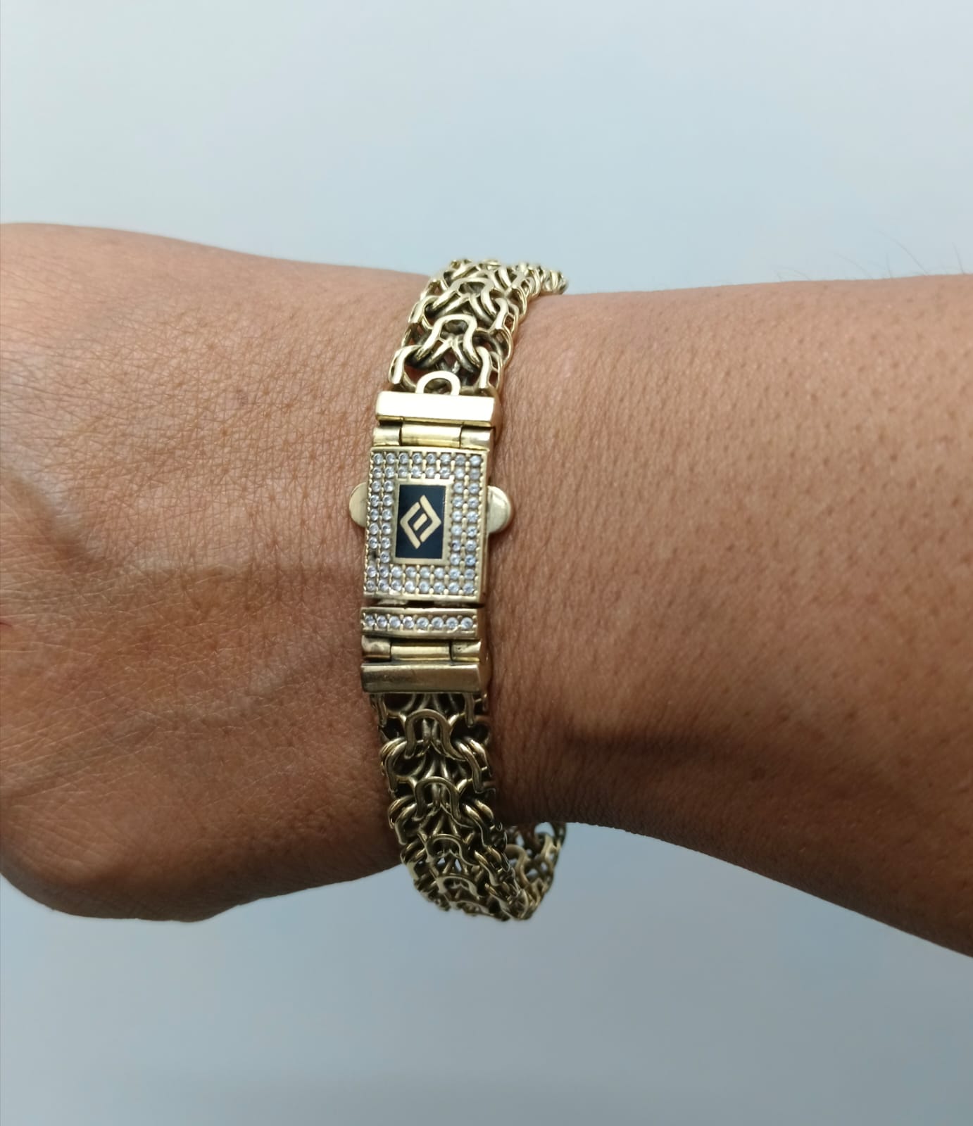 ✨ Pulsera de Diseño Holandés en Oro 10K con Broche Tipo Caja – Peso 35.80 g 💎