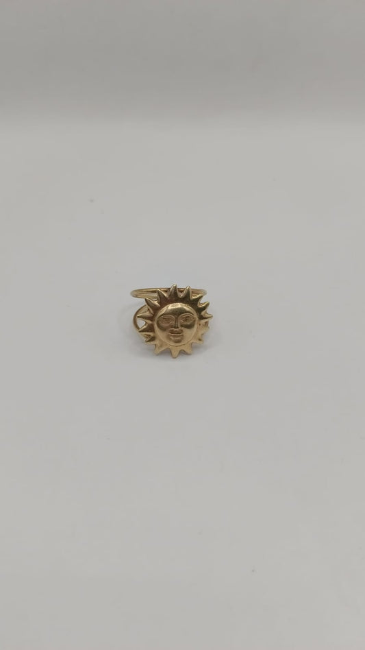 Anillo Sol ORO 10k peso 3.1gr, usado