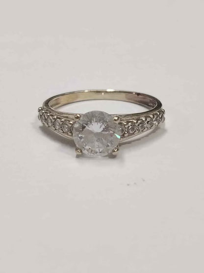 Anillo solitario de oro 10k 2gr #7 usado