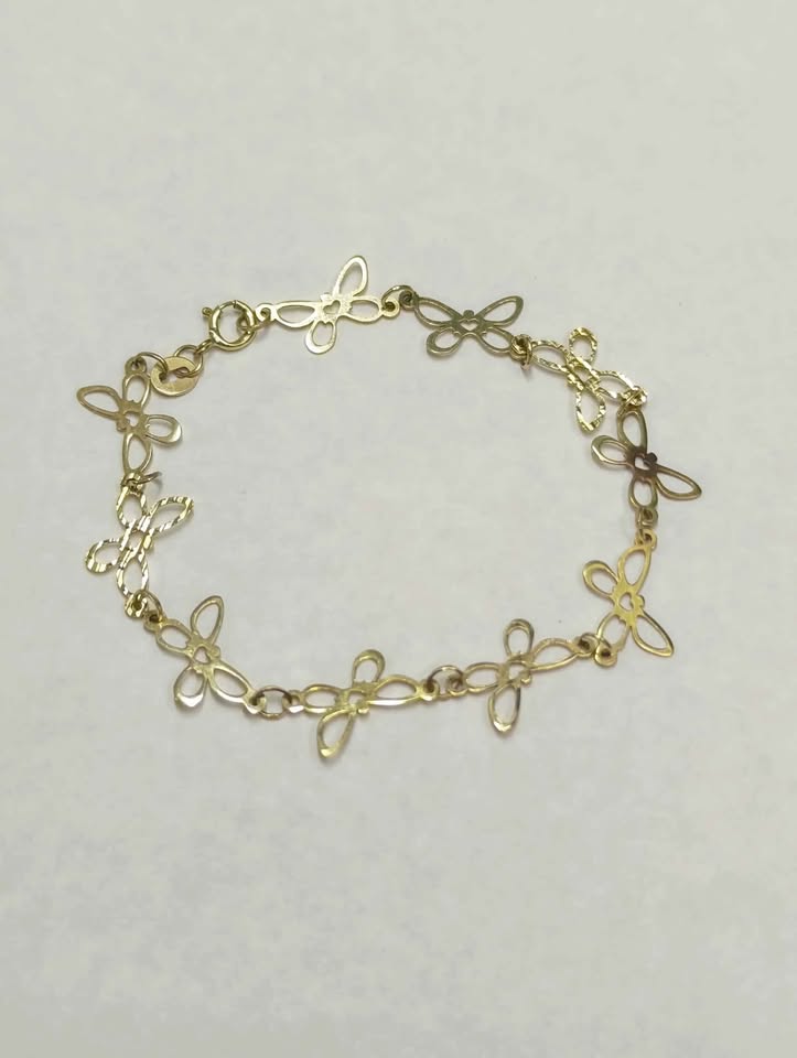 Oro Pulsera mariposas 10K 1.6 Gramos