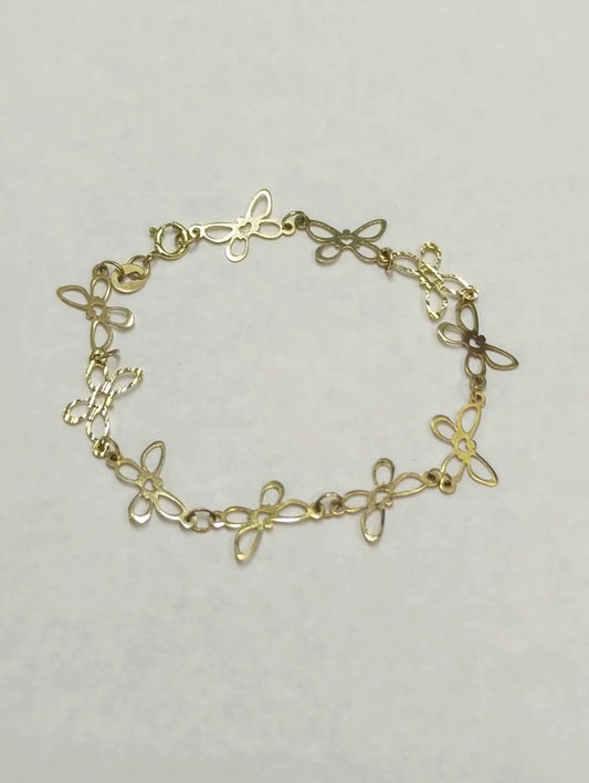 Oro Pulsera mariposas 10K 1.6 Gramos