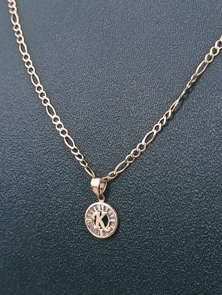 Oro Cadena y dije Letra K 10K Peso 5 Gramos