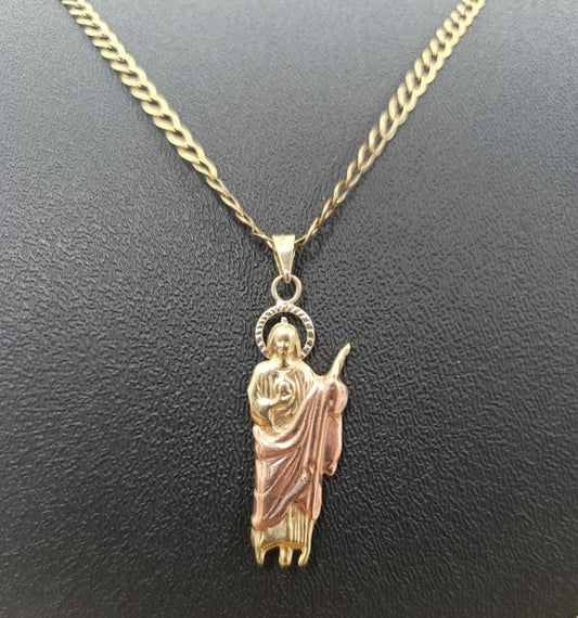 Oro Cadena Larga y dije san judas 10k Peso 16 gramos