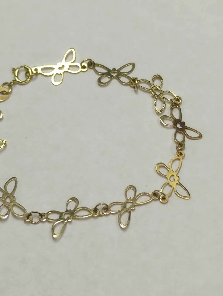 Oro Pulsera mariposas 10K 1.6 Gramos