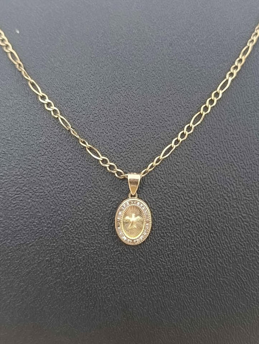 Oro Cadena y dije Espíritu Santo 10K Peso 4.30 Gramos