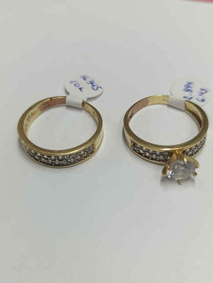 Oro dos anillos con sintético 10k peso 6.4gr usados