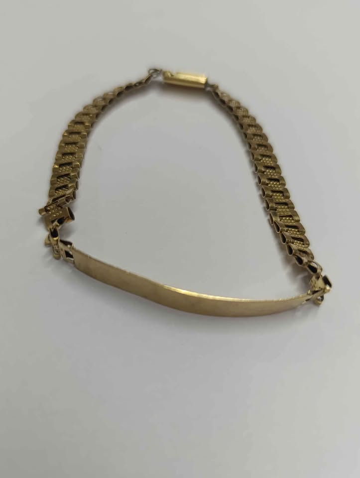 Oro Esclava con placa tejido Rolex 10k peso 6.7gr usada