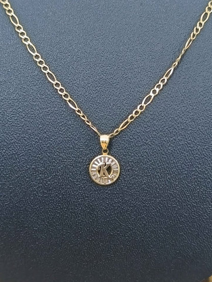 Oro Cadena y dije Letra K 10K Peso 5 Gramos