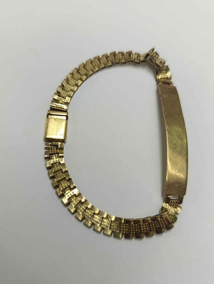 Oro Esclava con placa tejido Rolex 10k peso 6.7gr usada