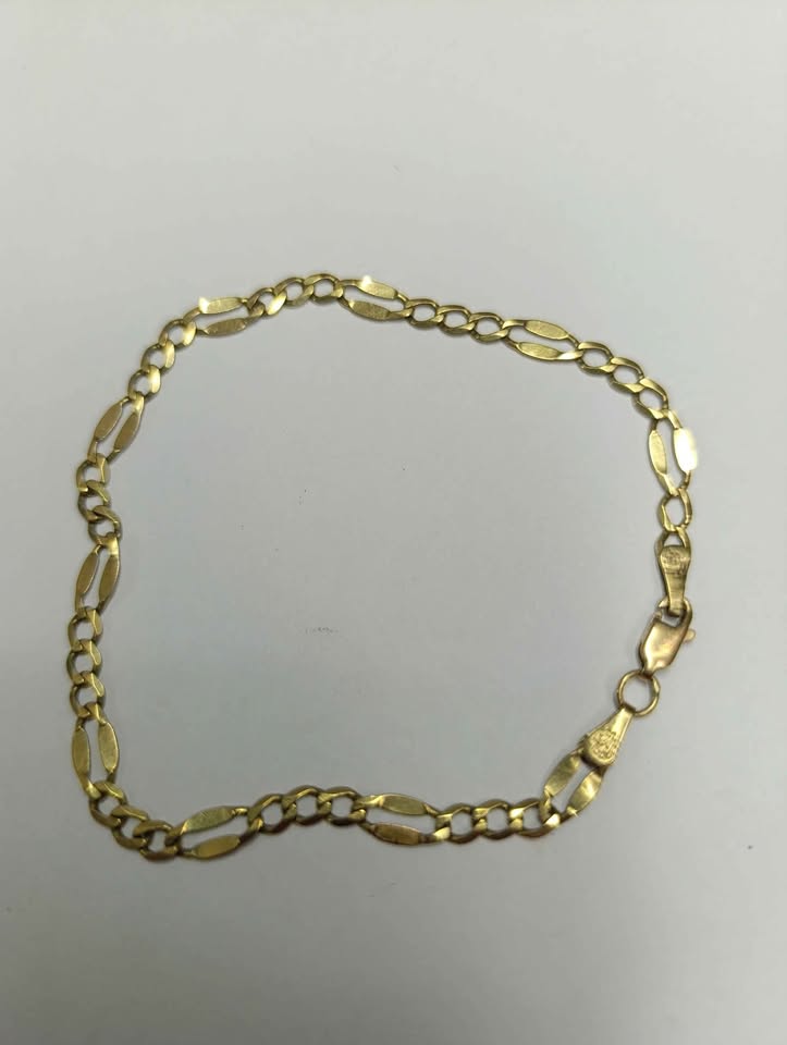 Oro pulsera tejido 3x1 10k pesa 4 gr usada