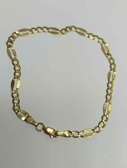 Oro pulsera tejido 3x1 10k pesa 4 gr usada