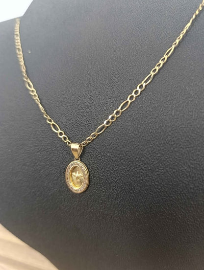 Oro Cadena y dije Espíritu Santo 10K Peso 4.30 Gramos