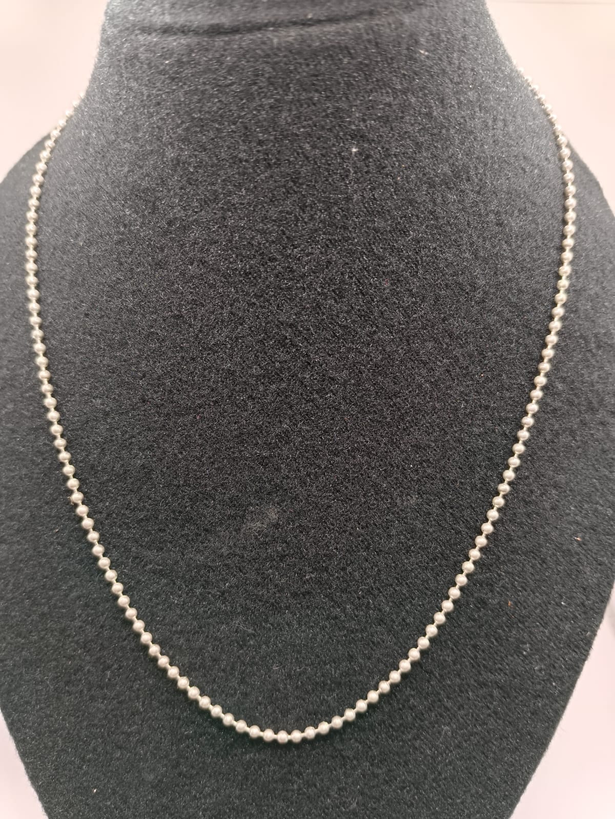 Collar cuentas PLATA 925 peso 8.8gr 50cm, usado