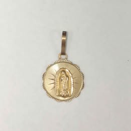 Dije de flor con virgencita 10k p1.2gr