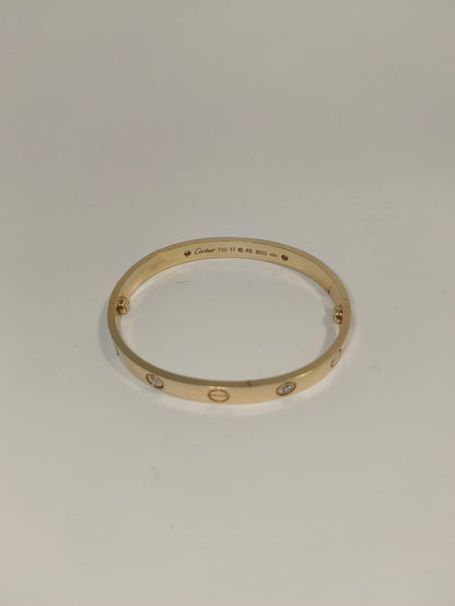 Pulsera Tipo Cartier en Oro de 18k con Piedritas – 31g  💛✨