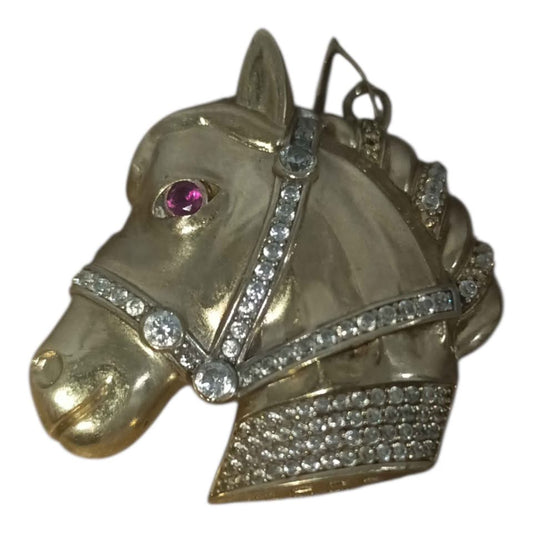 Oro Dije caballo con sintético 8k peso 7.9g Usado