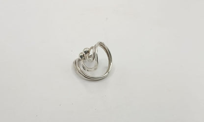 Anillo con diseño dos bolas PLATA 925 peso 7.2gr