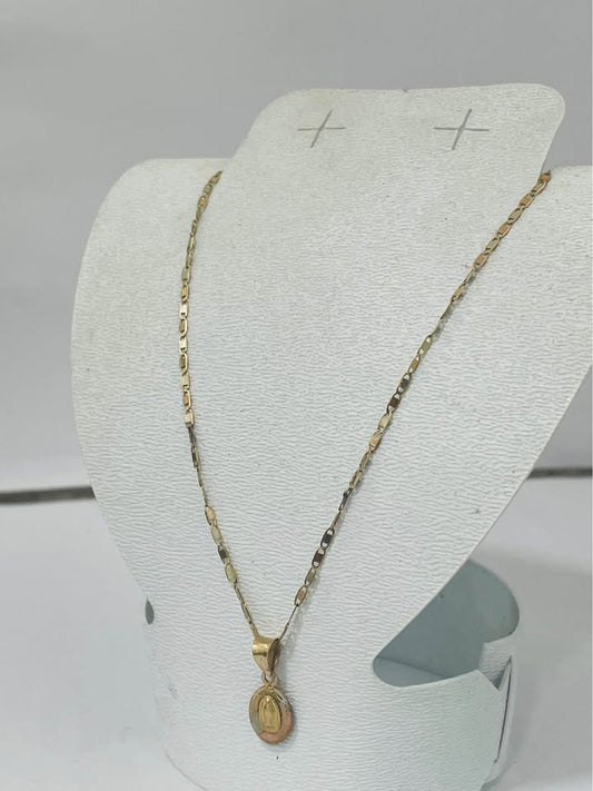 Cadena con Dije de Virgen 10k/1.8gr