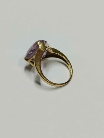 Oro Anillo Corazón 14K 3.6g USADO