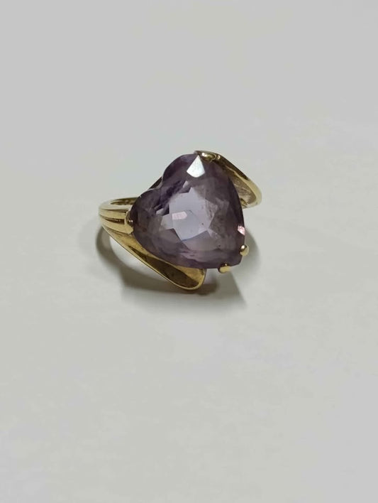 Oro Anillo Corazón 14K 3.6g USADO