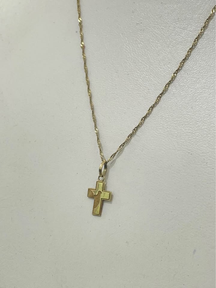 Cadena con Dije de Cruz 1.5gr/10k