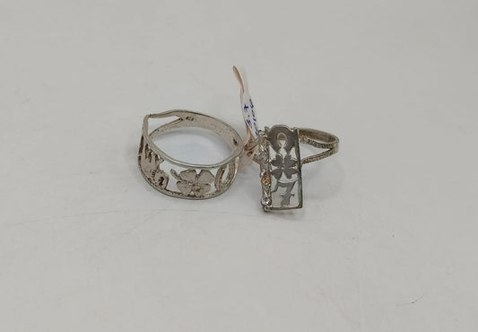 Par de anillo de la suerte PLATA 925 peso 3.7gr, usado