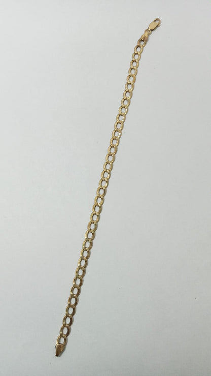 Pulsera de oro 08k diseño planchado mide 23.5 cm