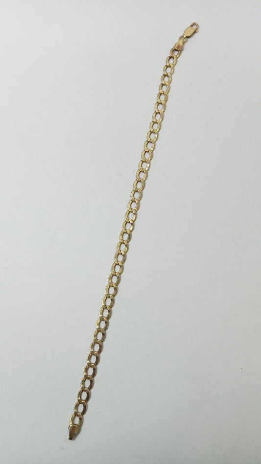 Pulsera de oro 08k diseño planchado mide 23.5 cm