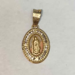 Dije de virgen con sintéticos 10k p0.5gr