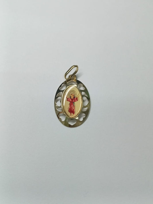 Dije Religioso en Oro 10k con Diseño de Corazón