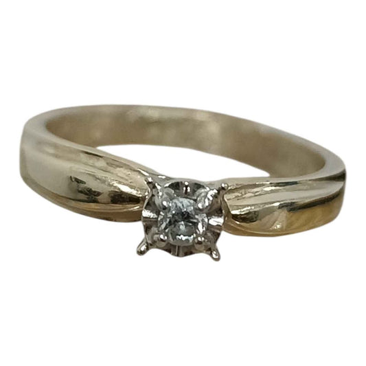 Oro anillo solitario 10k 2.6g