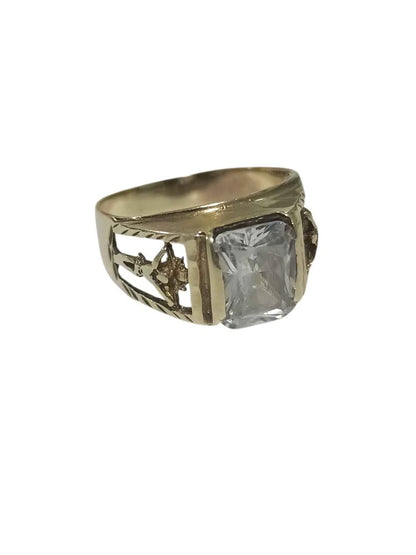 Oro anillo con piedra grande 14k 5g
