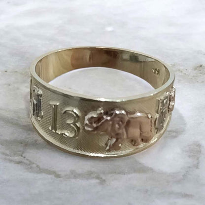 Oro anillo de la suerte 14k 2.9g