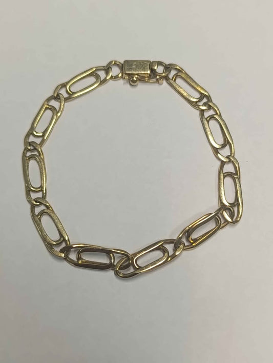Oro pulcera tejido eslabón pegado 14k 10.9g