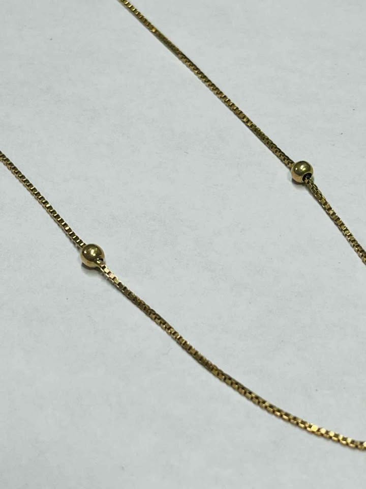 Oro Cadena 2 bolitas 10k 2.8g