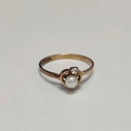 Anillo con perla 10k p1.2gr