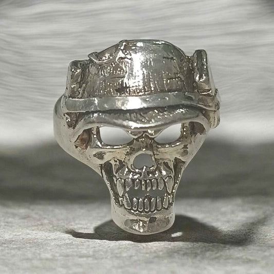 Plata anillo calavera casco .925 11.5g