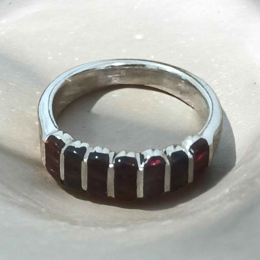 Plata anillo grecas café .925 4.5g