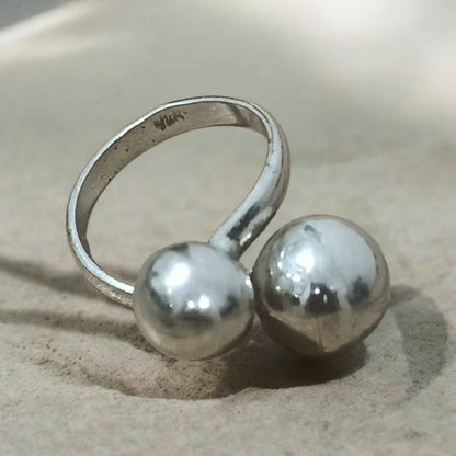 plata Anillo bolitas .925 6.10g