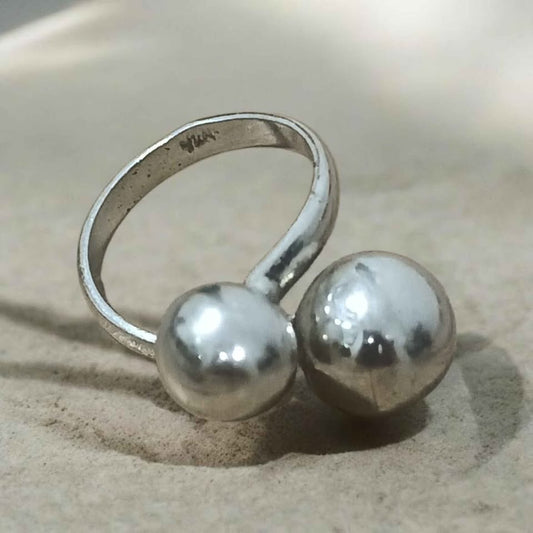plata Anillo bolitas .925 6.10g
